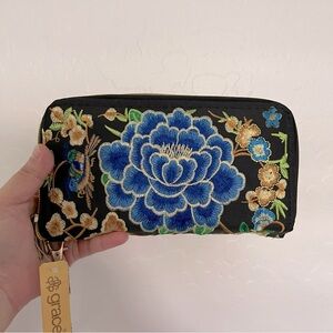 🌸 Brand New - Authentic Embroidered Wallet from Mexico, Floral Design